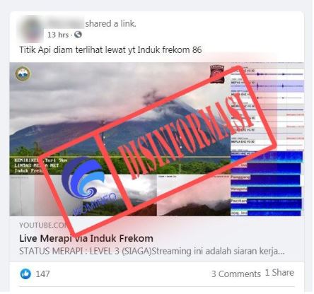 [DISINFORMASI] Titik Api Diam Telah Terlihat di Merapi
